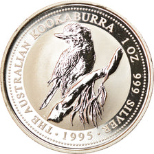 Coin, Australia, Australian Kookaburra, 1 Dollar, 1995, 1 Oz, MS(65-70), Silver