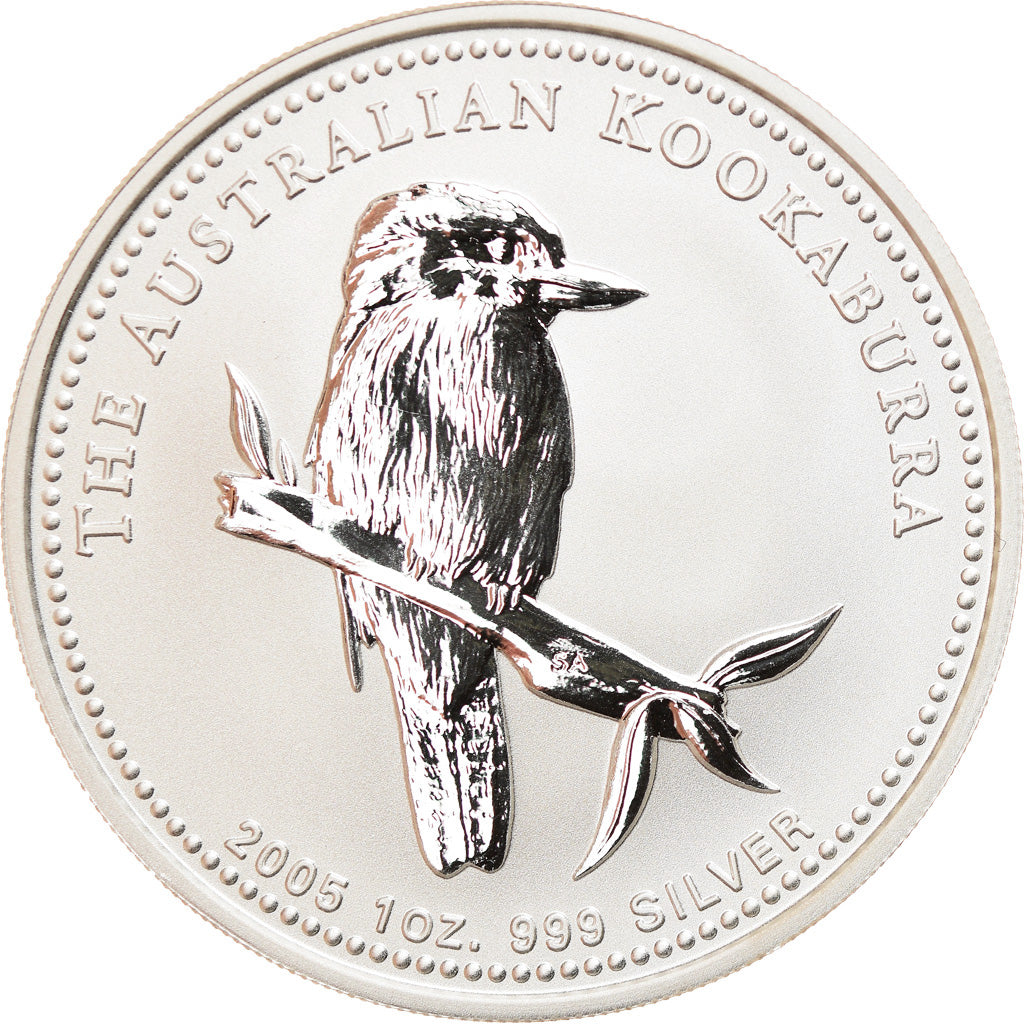 Coin, Australia, Australian Kookaburra, 1 Dollar, 2005, 1 Oz, MS(65-70), Silver