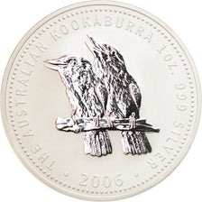 Coin, Australia, Australian Kookaburra, 1 Dollar, 2006, 1 Oz, MS(65-70), Silver