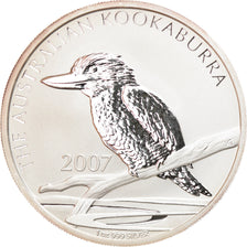 Coin, Australia, Australian Kookaburra, 1 Dollar, 2007, 1 Oz, MS(65-70), Silver