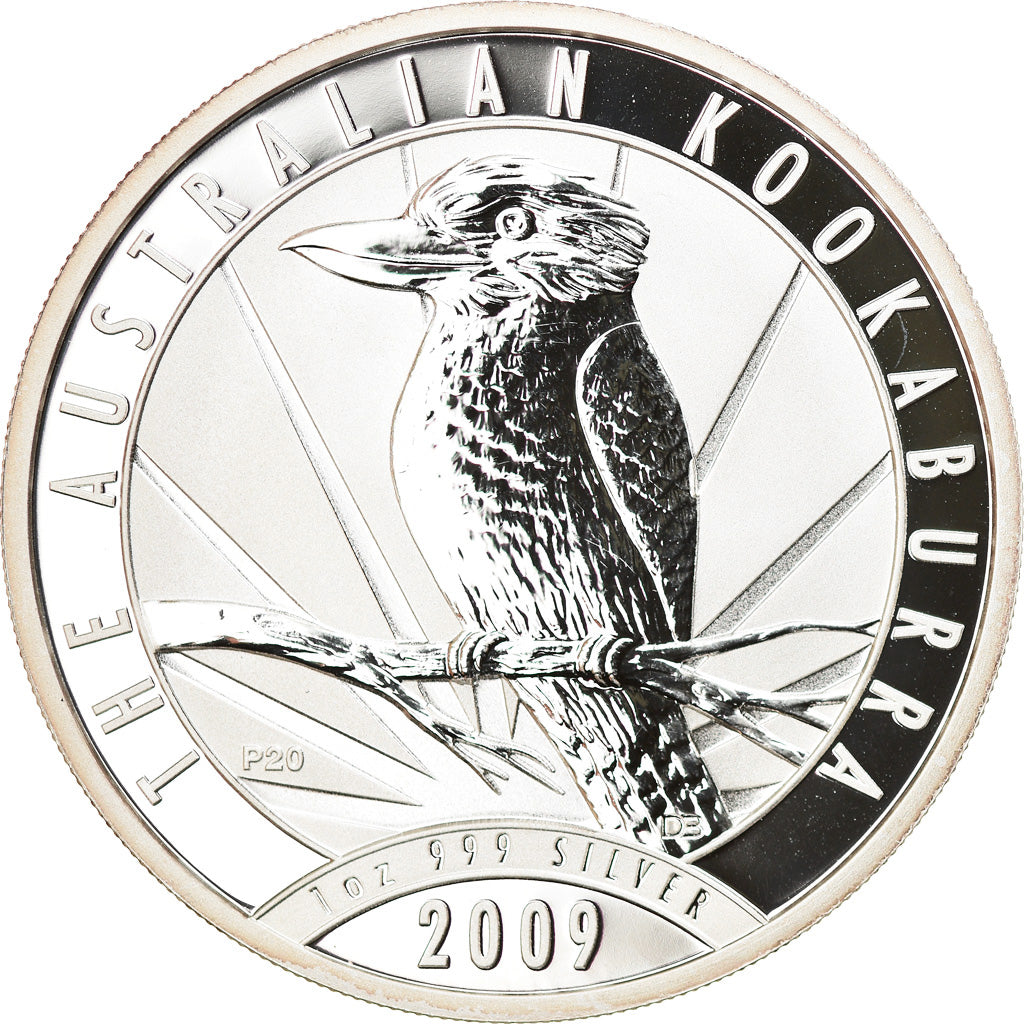Moneta, Australia, Australian Kookaburra, 1 Dollar, 2009, 1 Oz, FDC, Argento