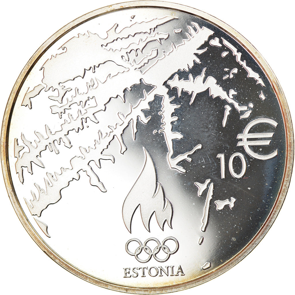 Estonia, 10 Euro, XXII Olympic Winter Games, 2014, MS(65-70), Silver