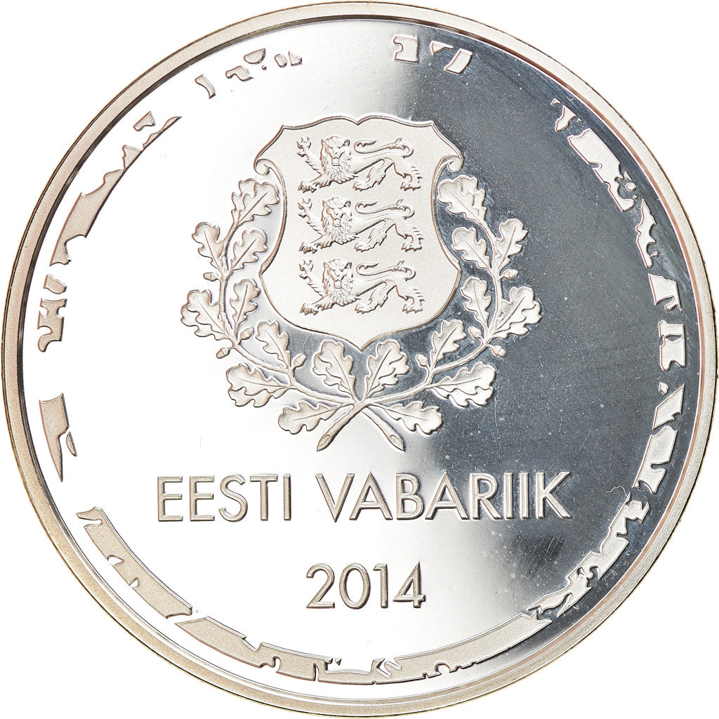 Estonia, 10 Euro, XXII Olympic Winter Games, 2014, MS(65-70), Silver