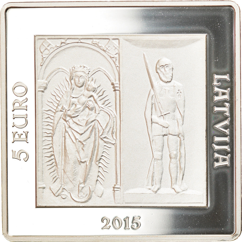 Latvia, 5 Euro, 500 Years of the Riga Castle, 2015, MS(65-70), Silver