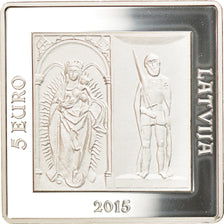 Latvia, 5 Euro, 500 Years of the Riga Castle, 2015, MS(65-70), Silver