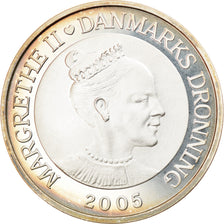 Coin, Denmark, Margrethe II, Little Mermaid, 10 Kroner, 2005, MS(65-70), Silver