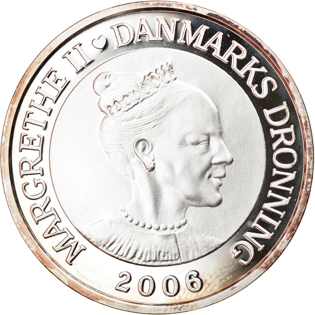 Coin, Denmark, Margrethe II, The Shadow, 10 Kroner, 2006, MS(65-70), Silver