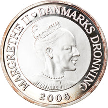 Coin, Denmark, Margrethe II, The Shadow, 10 Kroner, 2006, MS(65-70), Silver