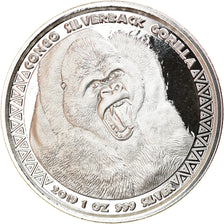 Munten, Republiek Congo, Congo Silverback Gorilla, 5000 Francs CFA, 2019, 1 Oz