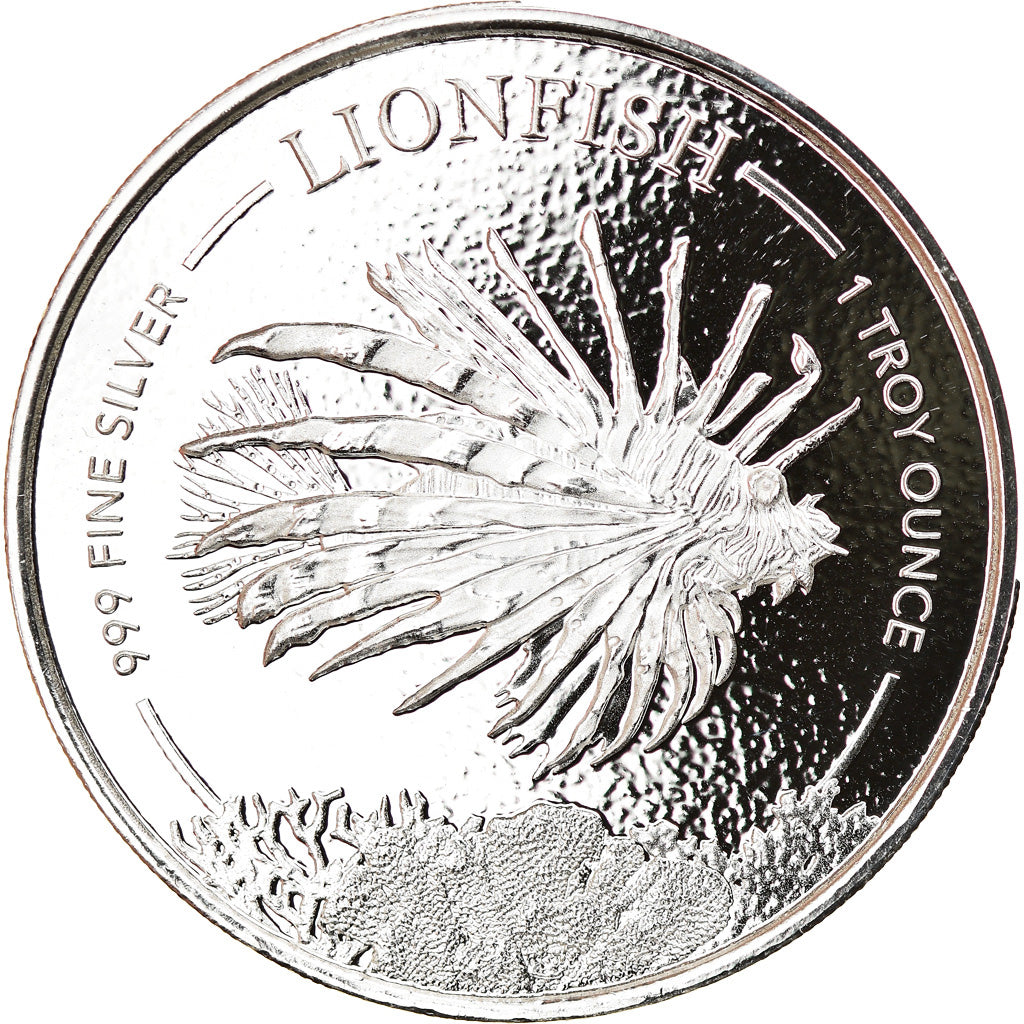 Coin, Barbados, Lionfish, 1 Dollar, 2019, 1 Oz, MS(65-70), Silver