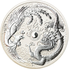 Monnaie, Australie, Dragon & Phoenix, 1 Dollar, 2017, 1 Oz, FDC, Argent