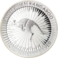 Coin, Australia, Australian Kangaroo, 1 Dollar, 2016, 1 Oz, MS(65-70), Silver