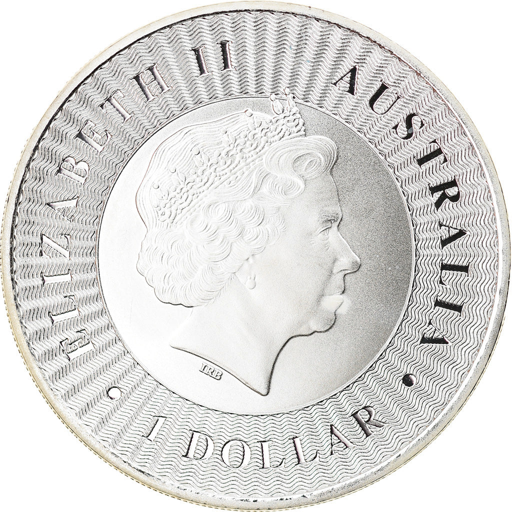 Coin, Australia, Australian Kangaroo, 1 Dollar, 2016, 1 Oz, MS(65-70), Silver