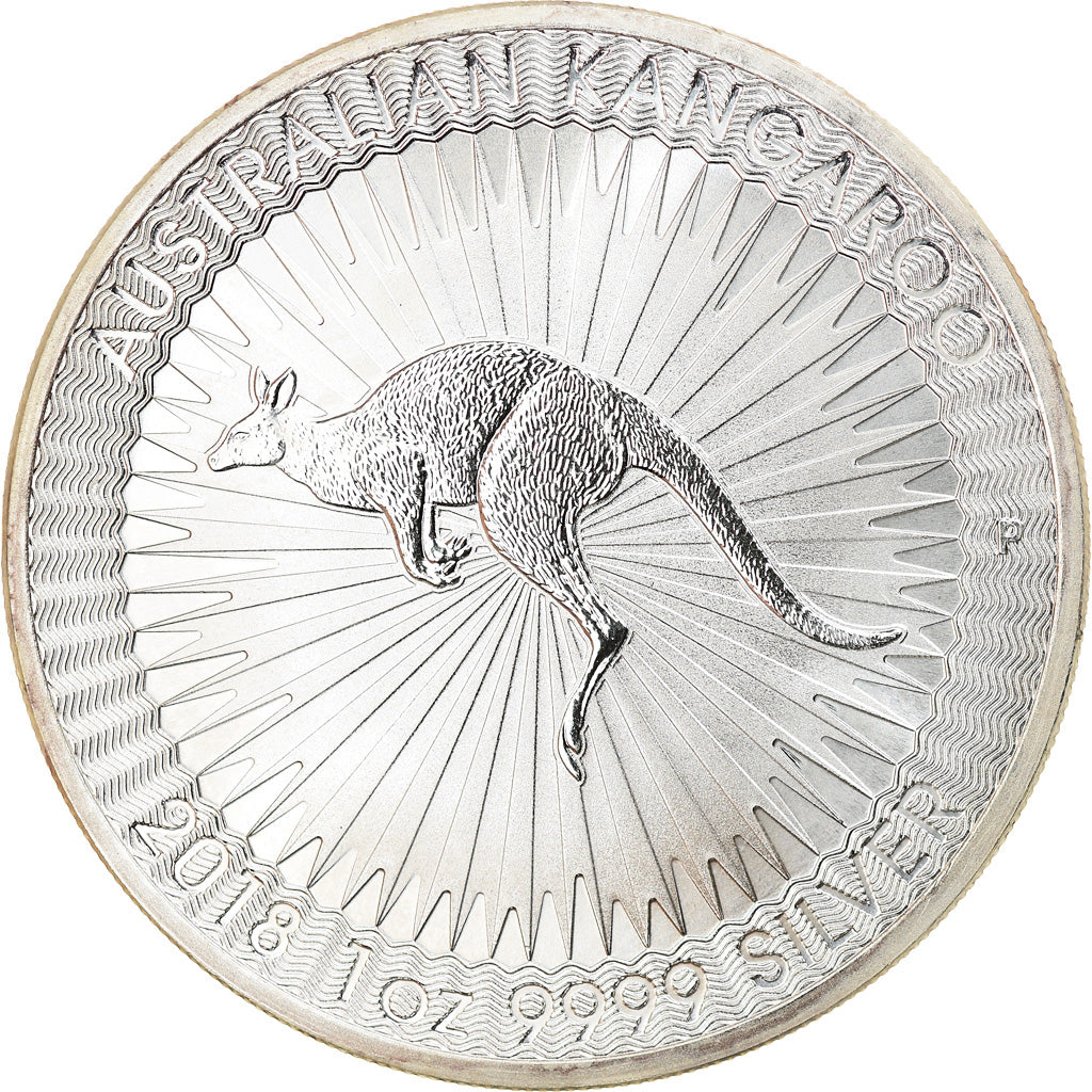 Coin, Australia, Australian Kangaroo, 1 Dollar, 2018, 1 Oz, MS(65-70), Silver