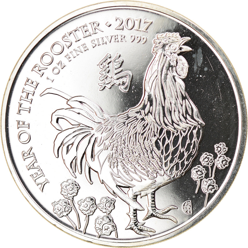 Monnaie, Grande-Bretagne, Année du Coq, 2 Pounds, 2017, 1 Oz, FDC, Argent