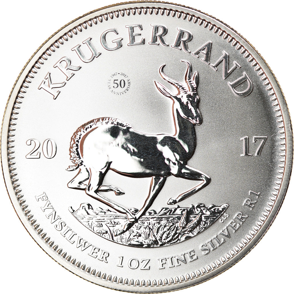 Coin, South Africa, 50th Anniversary, Krugerrand, 2017, MS(65-70), Silver