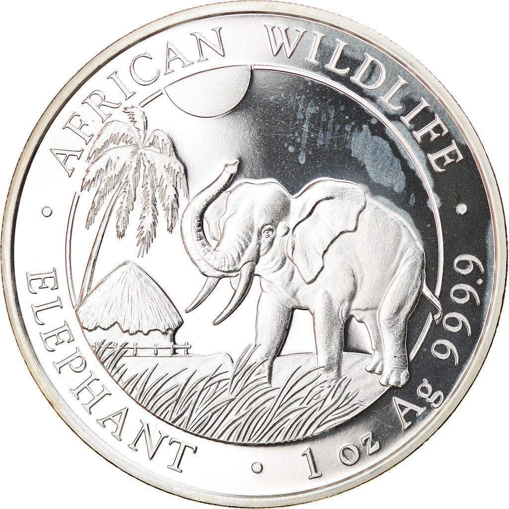 Monnaie, Somalie, Elephant, 100 Shillings, 2017, 1 Oz, FDC, Argent