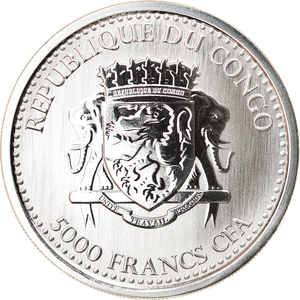 Coin, Congo Republic, Congo Silverback Gorilla, 5000 Francs CFA, 2017, 1 Oz