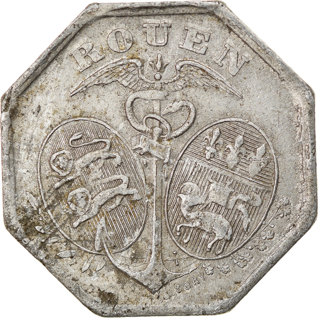 Moeda, França, Chambre de Commerce, Rouen, 10 Centimes, 1918, EF(40-45)