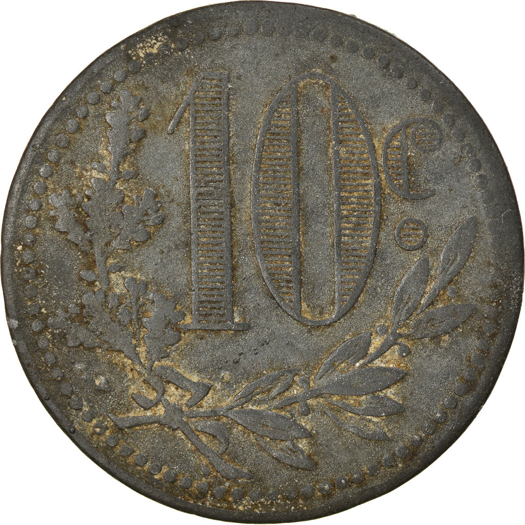 Coin, Algeria, Chambre de Commerce, Alger, 10 Centimes, 1917, VF(30-35), Zinc