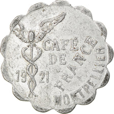 Munten, Frankrijk, Café de France, Montpellier, 10 Centimes, 1921, ZF