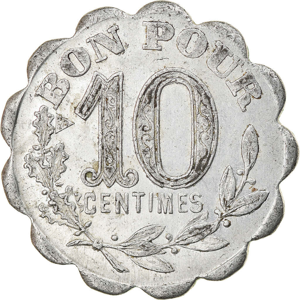 Munten, Frankrijk, Café de France, Montpellier, 10 Centimes, 1921, ZF