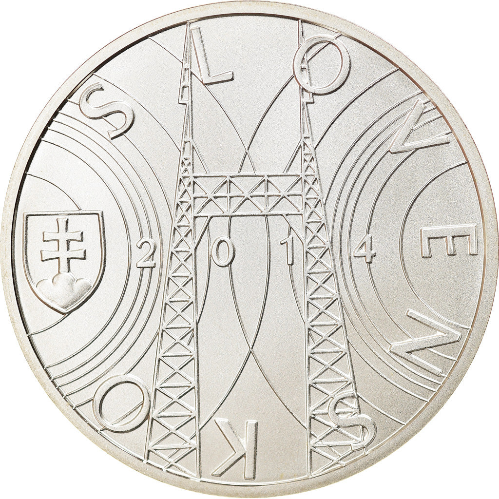 Slovakia, 10 Euro, Jozef Murgas, 2014, MS(65-70), Silver