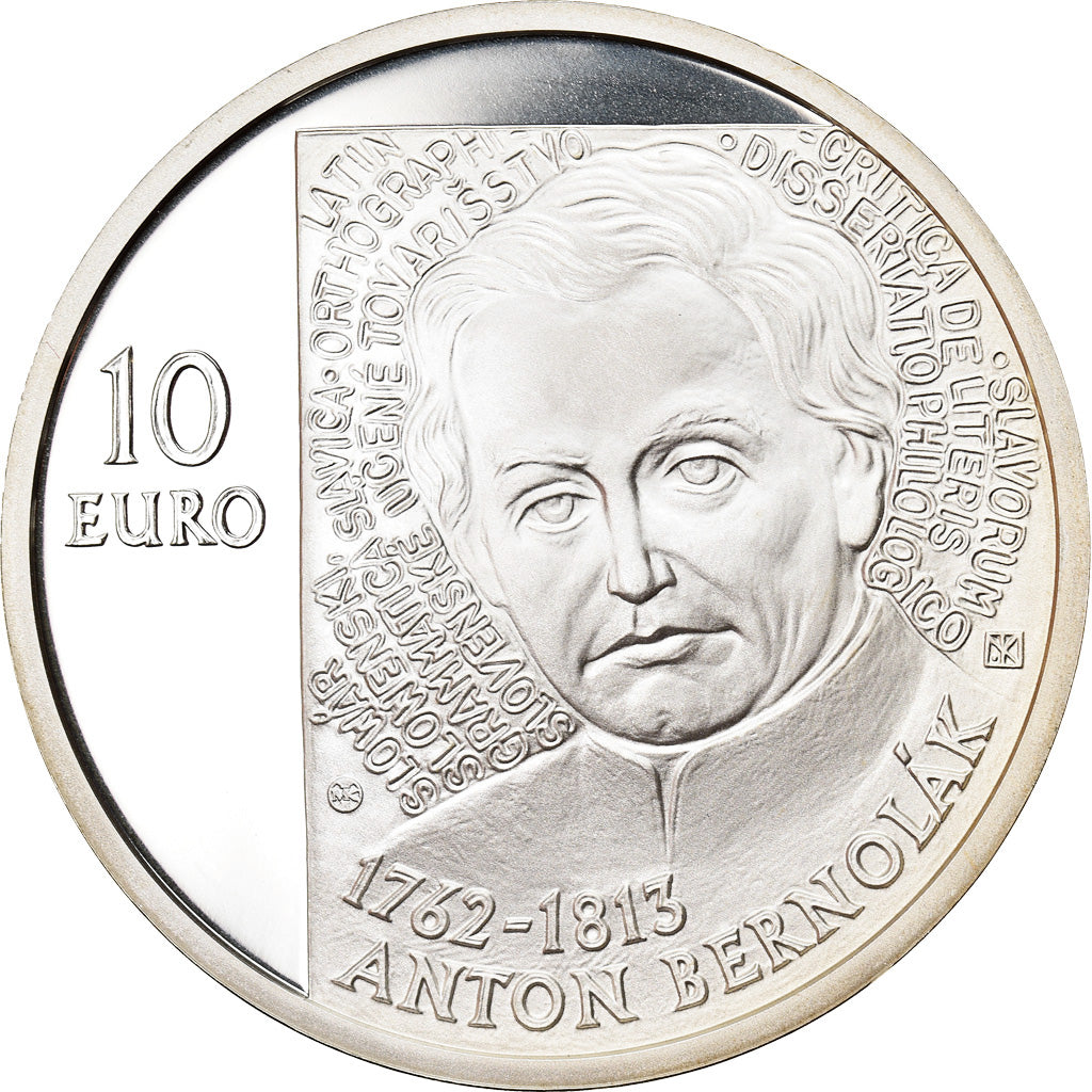Slovakia, 10 Euro, Anton Bernolák, 2012, Proof, MS(65-70), Silver, KM:124