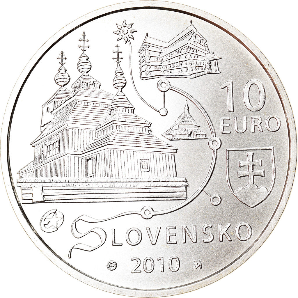 Slovacchia, 10 Euro, Wooden Churches, 2010, Kremnica, FDC, Argento, KM:110