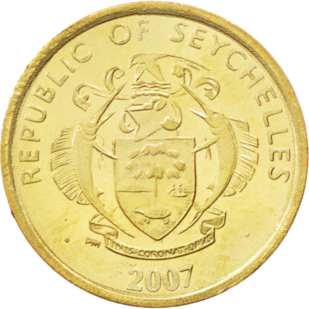 SEYCHELLES, 5 Cents, 2007, Pobjoy Mint, KM #47a, MS(63), Brass Plated Steel,...