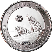 Coin, Canada, Howling Wolves, 2 Dollars, 2016, 3/4 Oz, MS(65-70), Silver