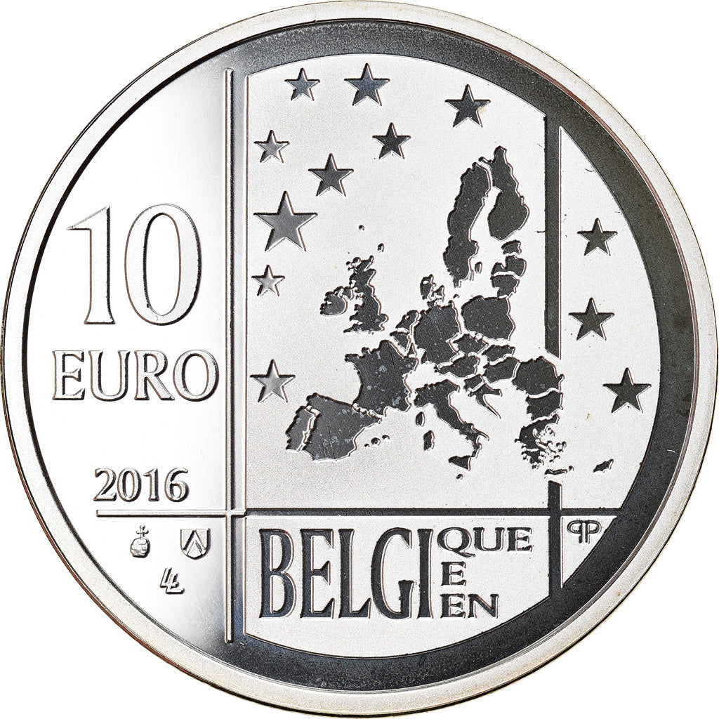 Belgien, 10 Euro, Albert Einstein, 2016, STGL, Silber