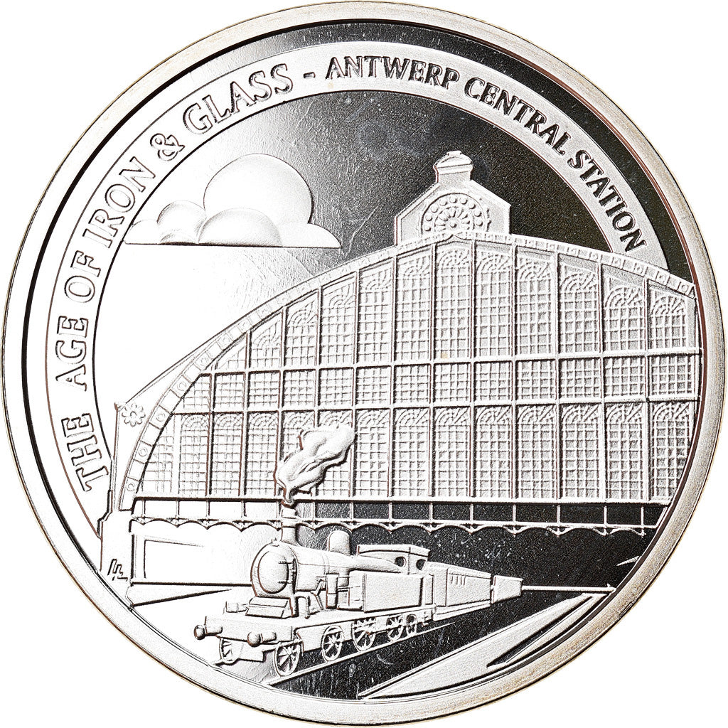 Belgien, 10 Euro, Antwerpen-Centraal railway station, 2017, Proof, STGL, Silber