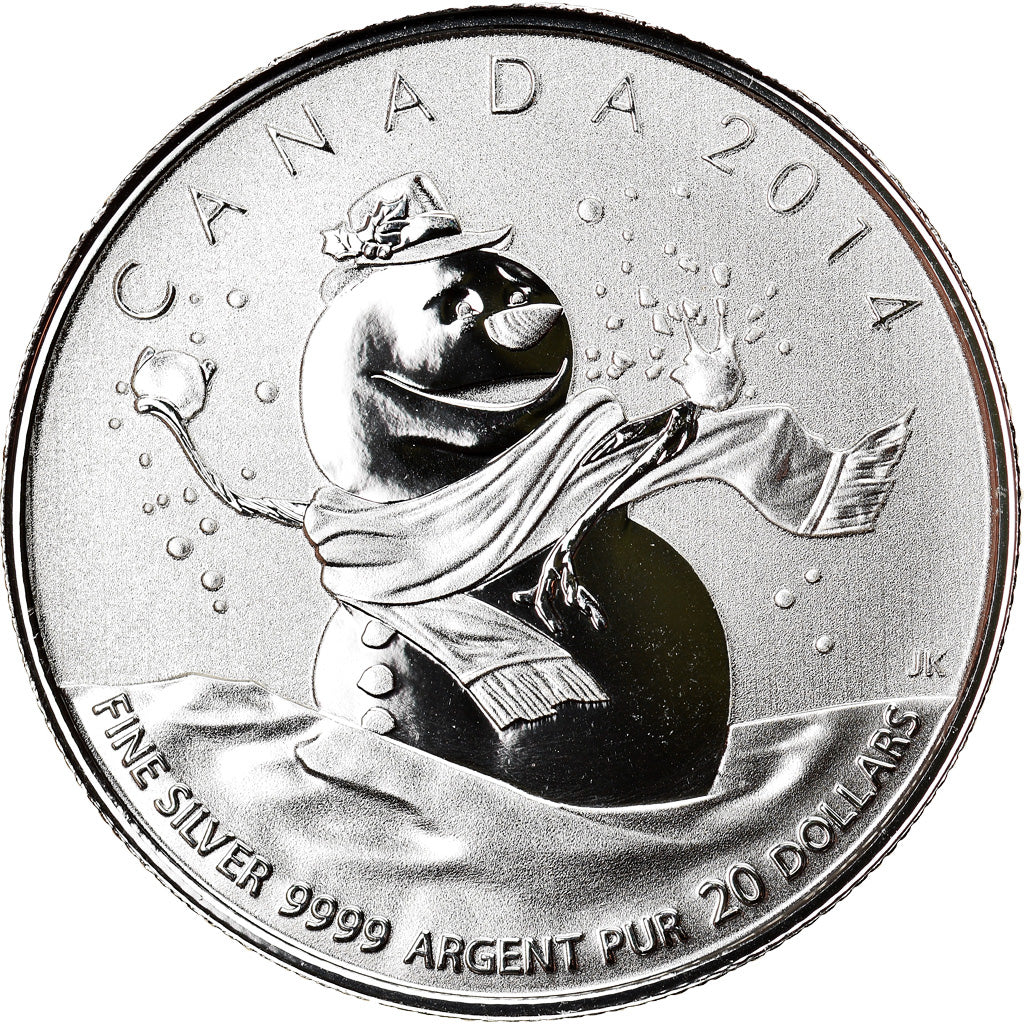 Coin, Canada, Elizabeth II, Snowman, 20 Dollars, 2014, MS(65-70), Silver
