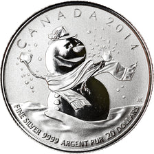 Coin, Canada, Elizabeth II, Snowman, 20 Dollars, 2014, MS(65-70), Silver