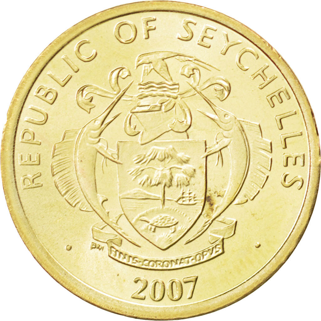 SEYCHELLES, 10 Cents, 2007, Pobjoy Mint, KM #48a, MS(63), Brass Plated Steel,...