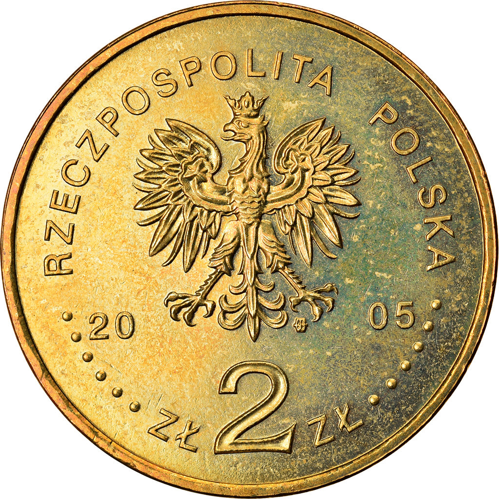 Coin, Poland, Solidarnosc, 2 Zlote, 2005, Warsaw, MS(60-62), Brass, KM:565