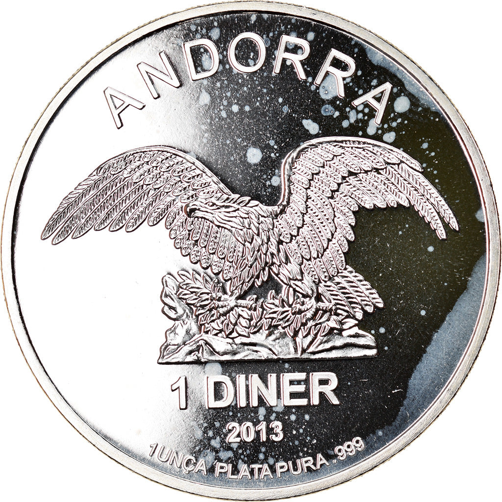 Coin, Andorra, Andorra Eagle, Diner, 2013, 1 Oz, MS(65-70), Silver