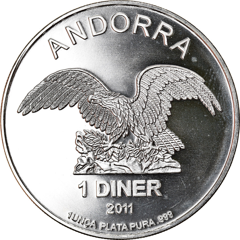 Moneta, Andorra, Andorra Eagle, Diner, 2011, 1 Oz, FDC, Argento, KM:268