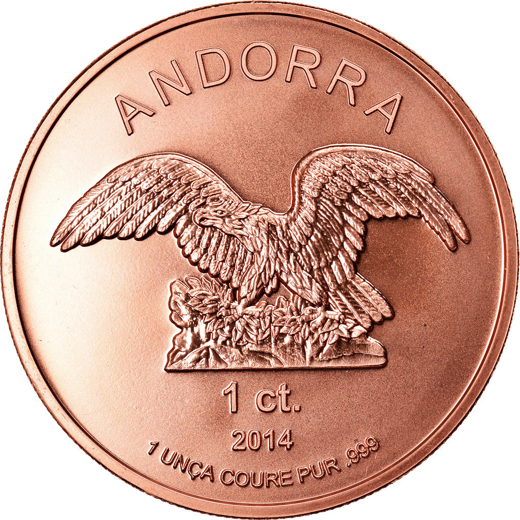 Munten, Andorra, Andorra Eagle, Centim, 2014, FDC, Koper