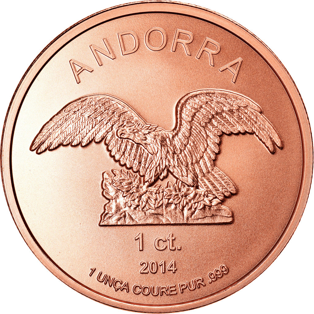Moneta, Andorra, Andorra Eagle, Centim, 2014, FDC, Rame
