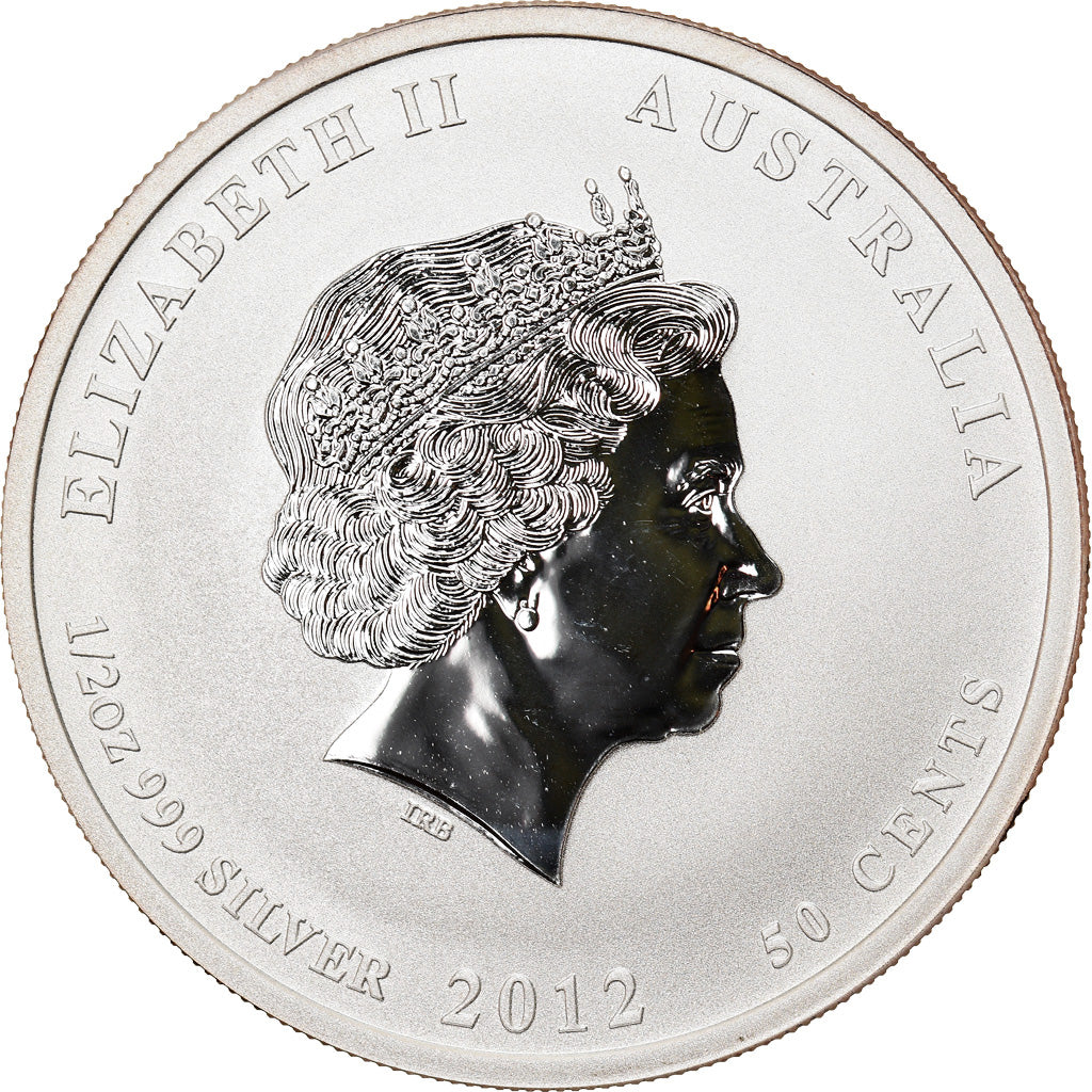 Coin, Canada, Year of the Dragon, 50 Cents, 2012, 1/2 Oz, MS(65-70), Silver