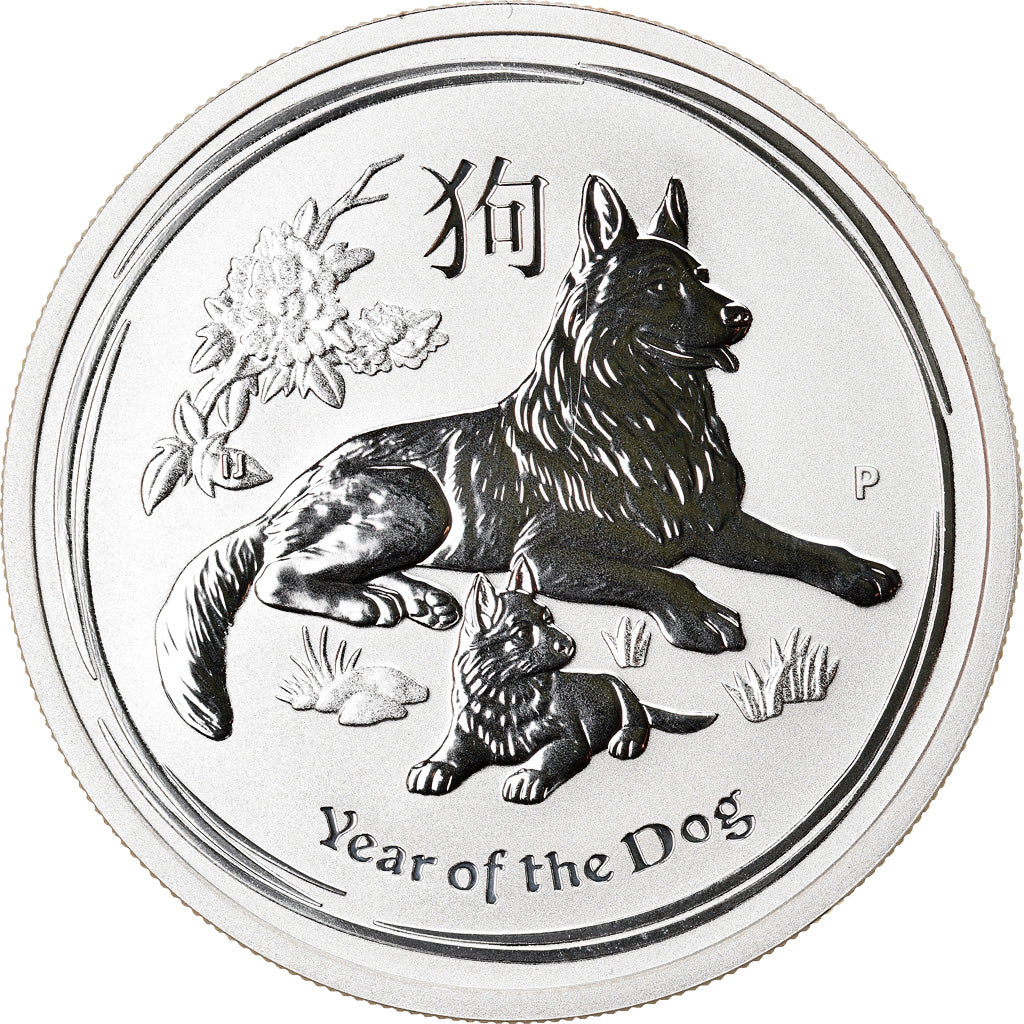 Coin, Canada, Year of the Dog, 50 Cents, 2018, 1/2 Oz, MS(65-70), Silver