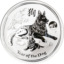 Moeda, Austrália, Year of the Dog, 1 Dollar, 2018, 1 Oz, MS(65-70), Prata