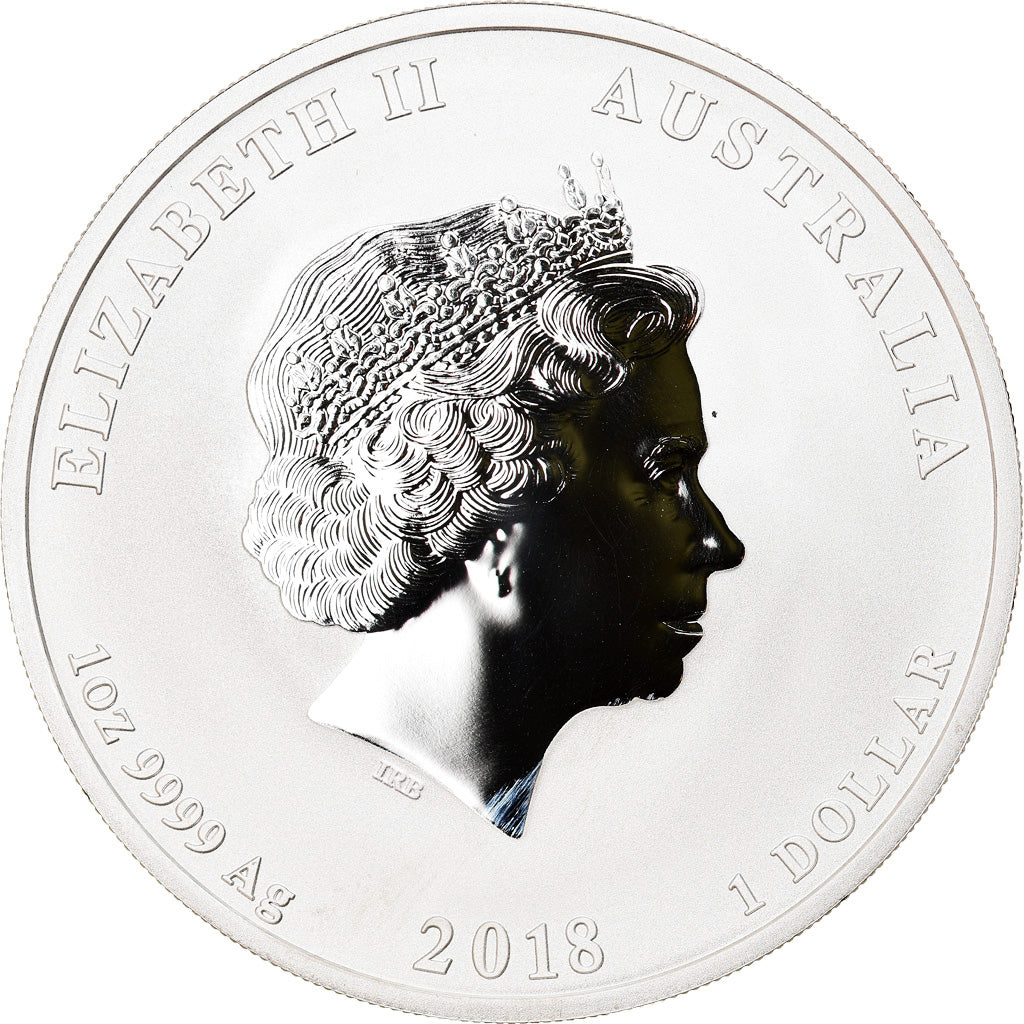 Moeda, Austrália, Year of the Dog, 1 Dollar, 2018, 1 Oz, MS(65-70), Prata