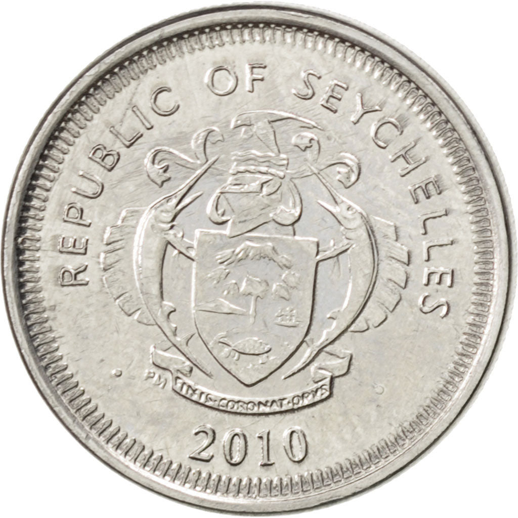 Coin, Seychelles, 25 Cents, 2010, MS(63), Nickel Clad Steel, KM:49a