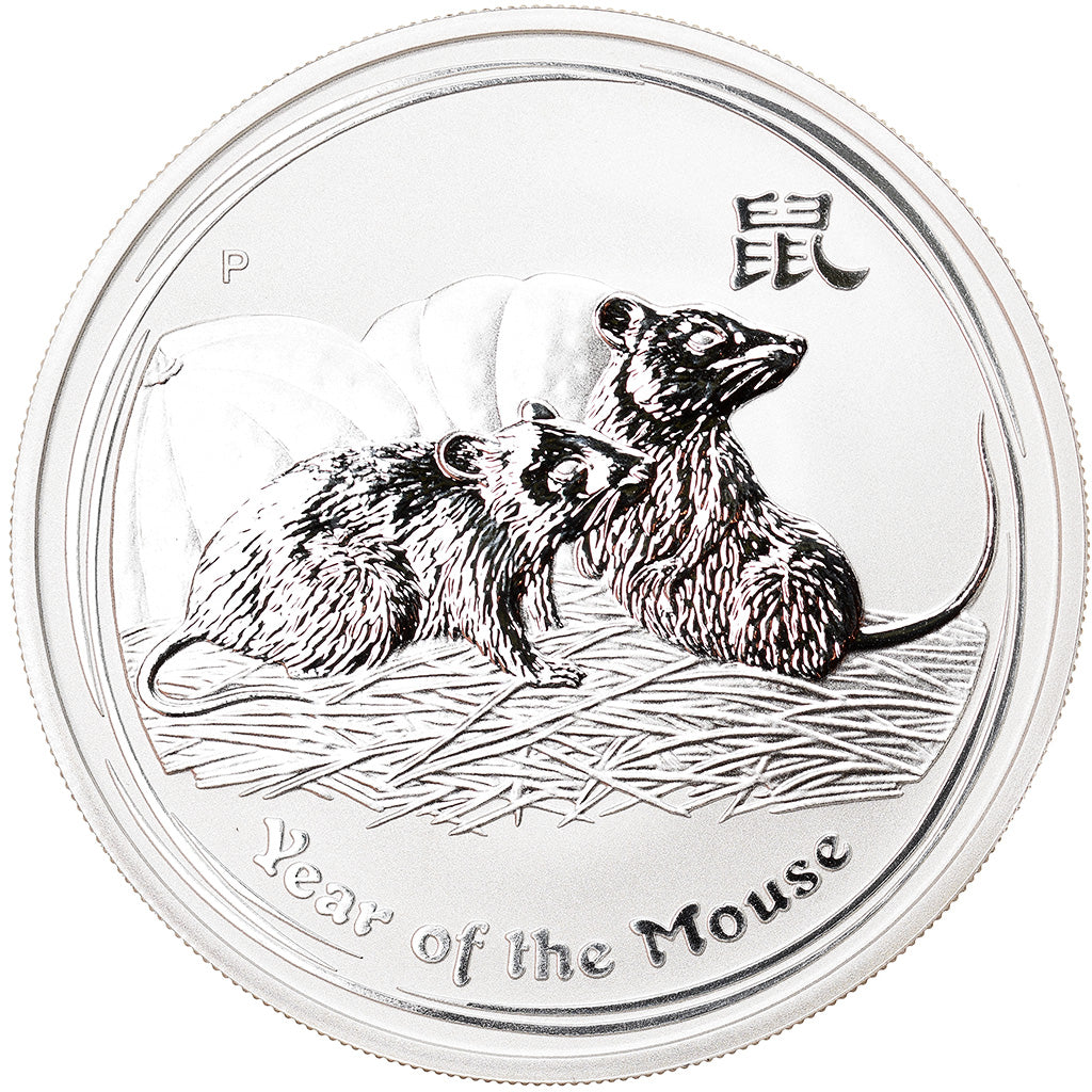 Moneta, Australia, Year of the Mouse, 1 Dollar, 2008, 1 Oz, FDC, Argento