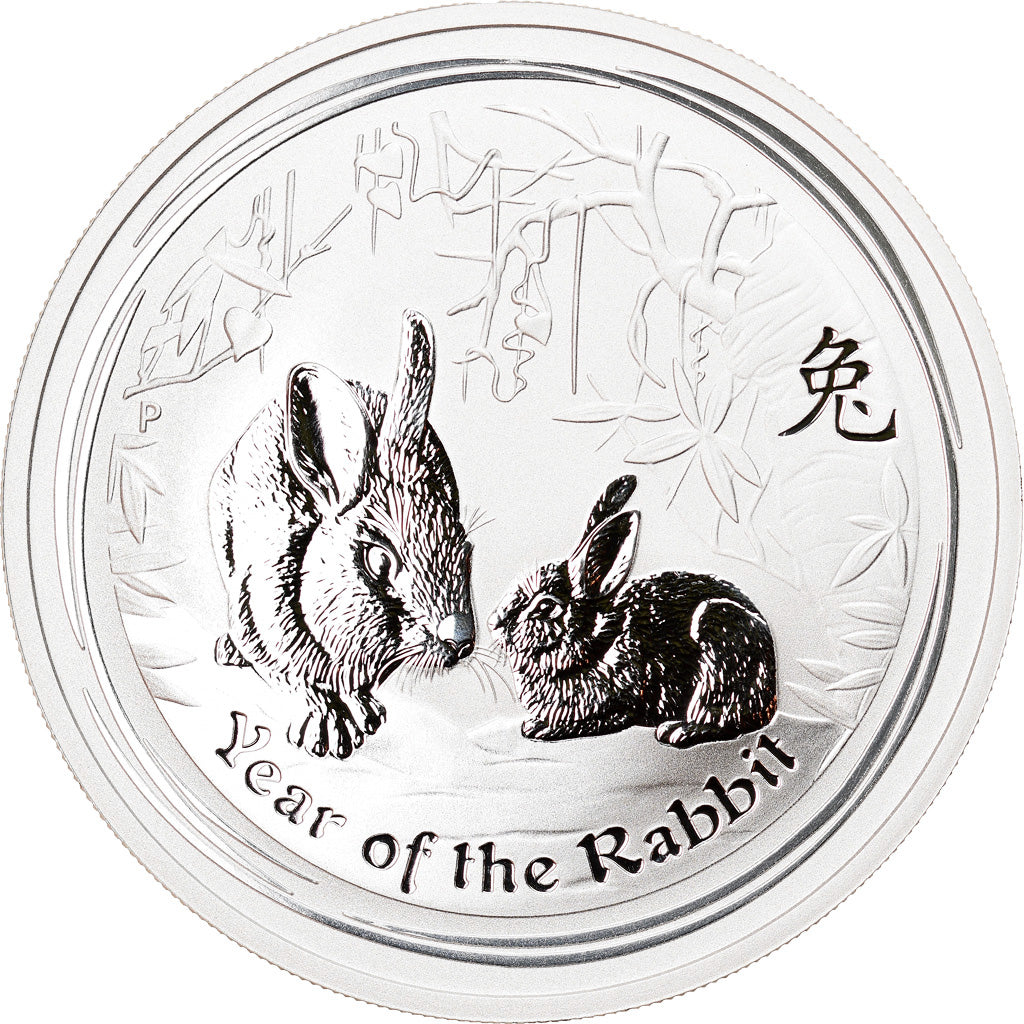 Coin, Australia, Year of the Rabbit, 1 Dollar, 2011, 1 Oz, MS(65-70), Silver