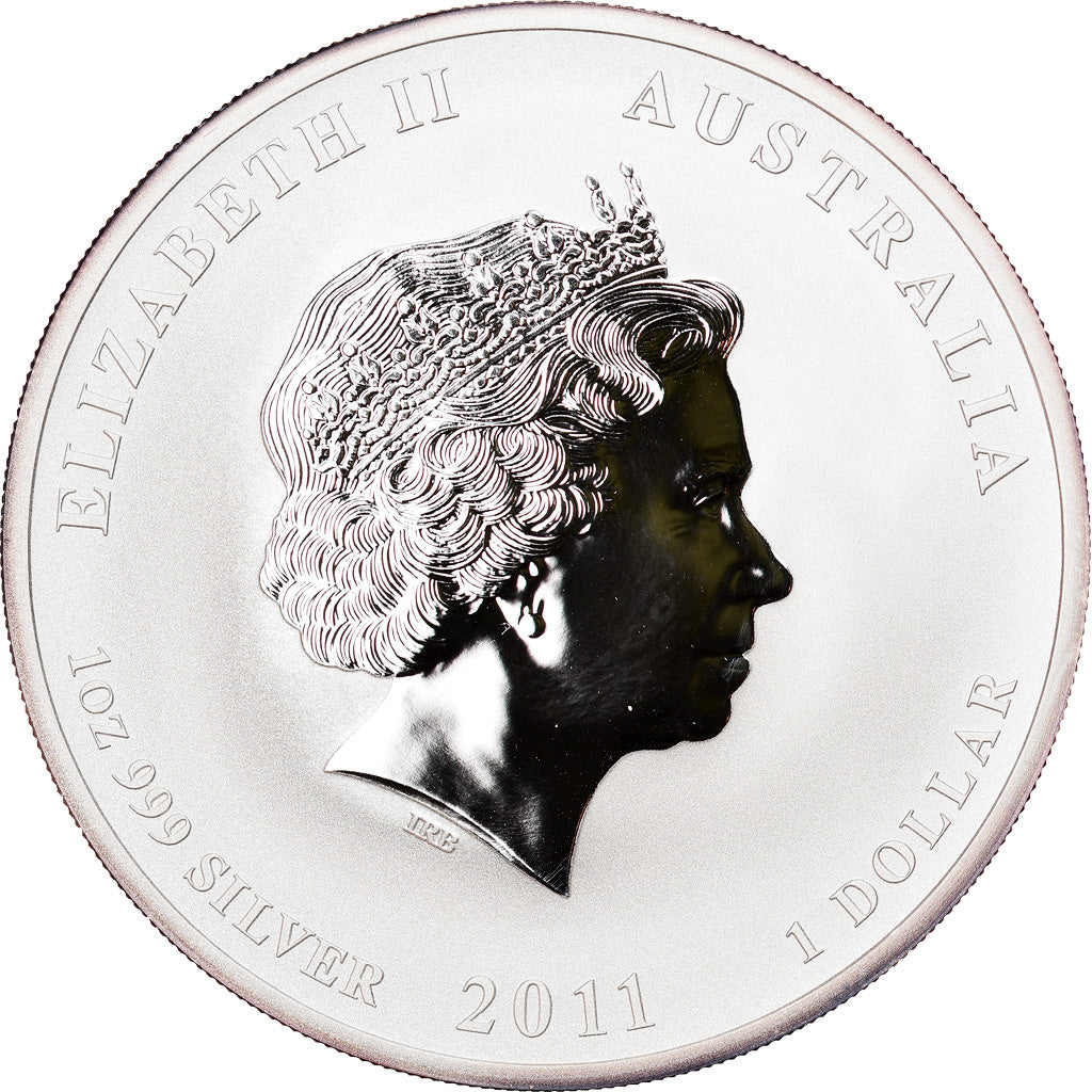 Coin, Australia, Year of the Rabbit, 1 Dollar, 2011, 1 Oz, MS(65-70), Silver