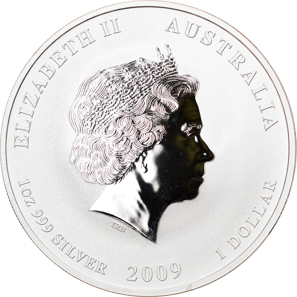 Moeda, Austrália, Year of the Ox, 1 Dollar, 2009, 1 Oz, MS(65-70), Prata